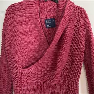 american eagle sweater with swoop neck line